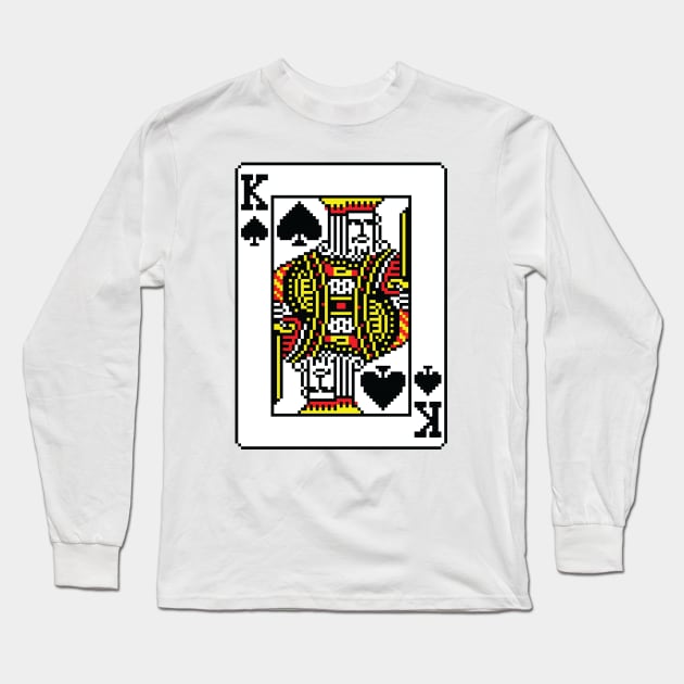 King of Spades Pixel Art Long Sleeve T-Shirt by inotyler